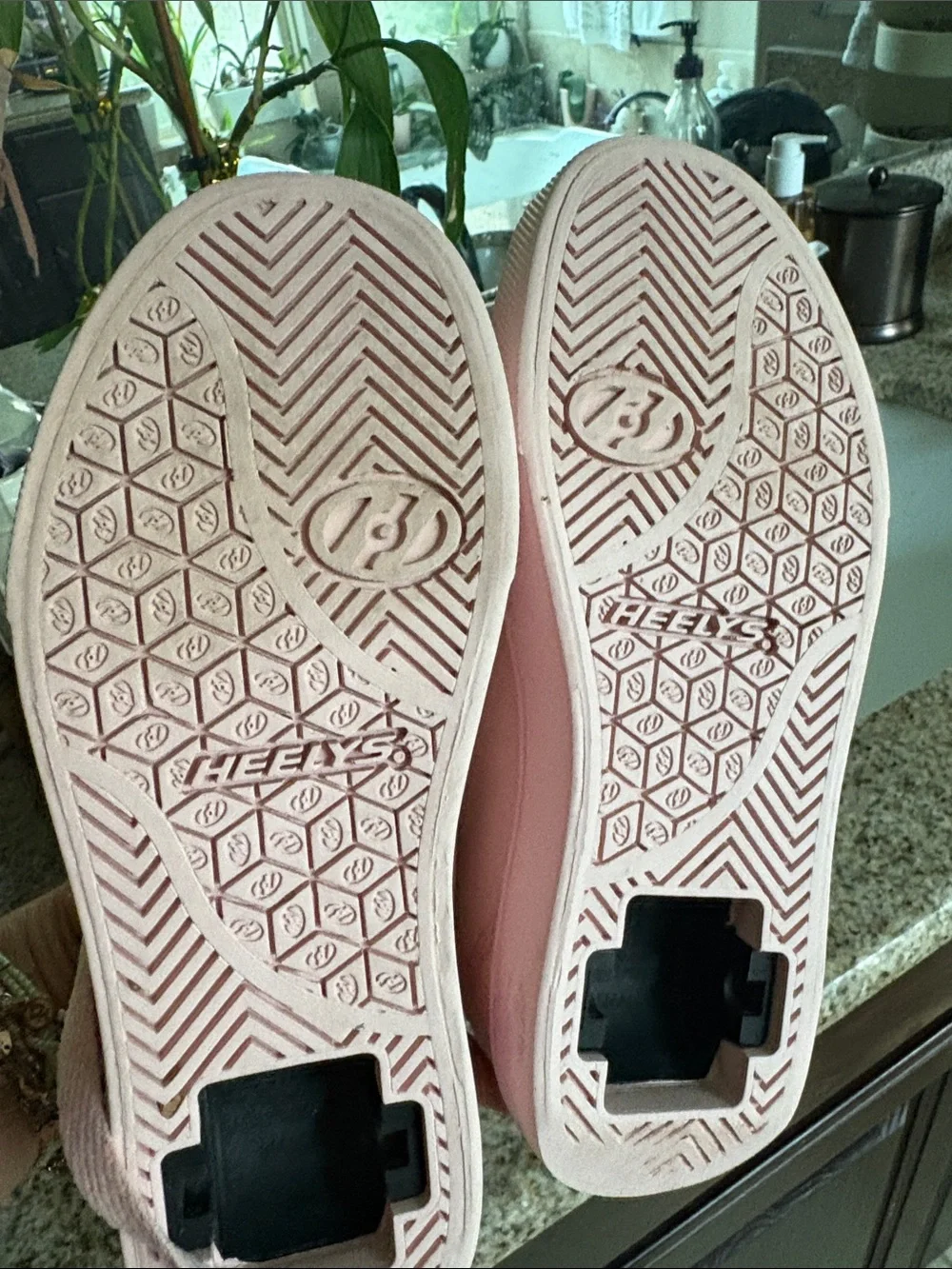 Heelys Pink Canvas Skate Sneakers with Embedded Wheel
